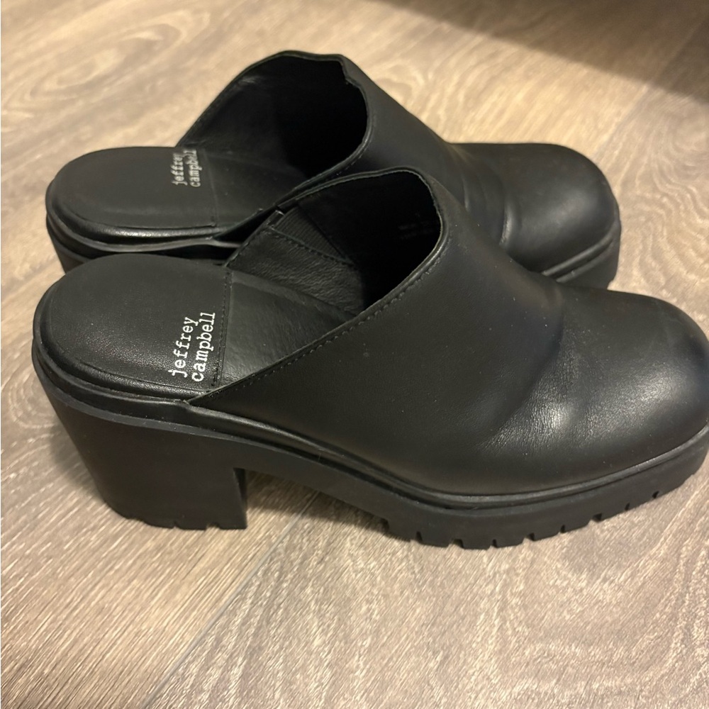 Jeffrey Campbell Black Platform Mules